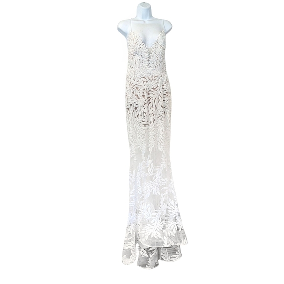 Nadine Merabi White Stella Gown Size S/4 - Picture 3 of 17